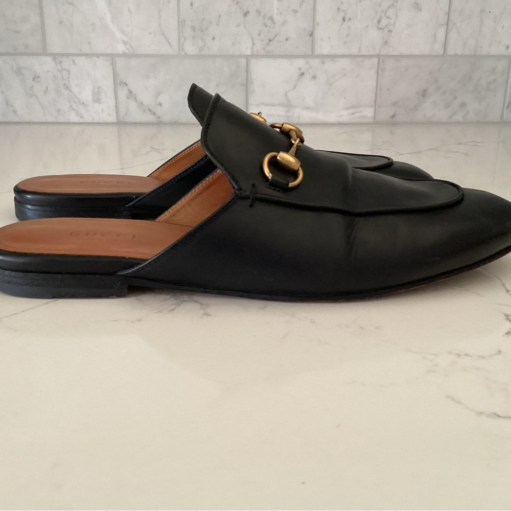 Gucci Princetown Leather Mules, Size 37.5 - Picture 9 of 13
